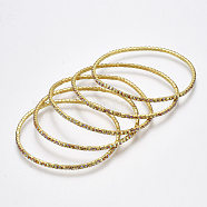 Brass Claw Chain Stretch Bracelets, with Rhinestone, AB Color Plated, Golden, Topaz AB, 2 inch(5cm), 2mm(BJEW-T010-03G-08)