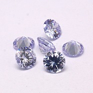 Diamond Shape Grade A Cubic Zirconia Cabochons, Faceted, Lilac, 5mm(ZIRC-M002-5mm-009)