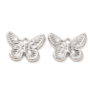 Acrylic Pendants, Butterfly, Platinum, 12x15.5x2mm, Hole: 1.6mm(PALLOY-P303-18P)