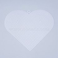 Plastic Mesh Canvas Sheets, for Embroidery, Acrylic Yarn Crafting, Knit and Crochet Projects, Heart, White, 14.8x16.8x0.12x0.75cm, Hole: 4mm(DIY-M007-11)