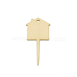 House-shaped Wooden Plant Inserting Labels, for Outdoor Flower Garden Sign Tags, Navajo White, 99x49x2mm, Hole: 6x4.5mm(FIND-TAC0003-15)