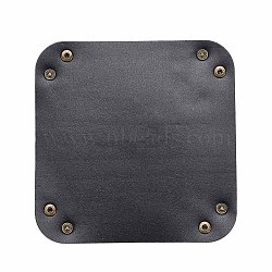 PVC Leather Storage Tray Box with Snap Button, for Key, Phone, Coin, Wallet, Watches, Square, Black, 200x200x1.5mm(AJEW-D050-01B-06AB)