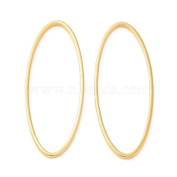 Brass Linking Rings, Cadmium Free & Lead Free, Long-Lasting Plated, Oval, Real 24K Gold Plated, 25x10x1mm, Inner Diameter: 23.6x9mm(KK-M250-23E-G)