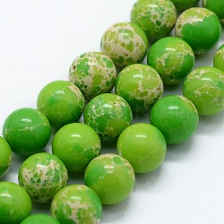 Synthetic Imperial Jasper Beads Strands, Dyed, Round, Lime, 6mm, Hole: 0.8mm, about 63pcs/strand, 14.76 inch(37.5cm)(G-I199-35-6mm-C)