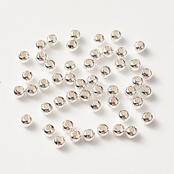 925 Sterling Silver Beads, Round, Silver, 2x2mm, Hole: 0.9mm(STER-S002-12-2mm)