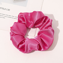 Satin Face Elastic Hair Accessories, for Girls or Women, Scrunchie/Scrunchy Hair Ties, Deep Pink, 120mm(OHAR-PW0007-43I)