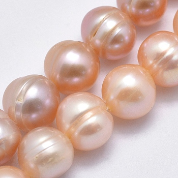 Natural Cultured Freshwater Pearl Beads Strands, Potato, Mixed Color, 9~11x8~9mm, Hole: 0.8mm, about 41~43pcs/strand, 14 inch(35.5cm)