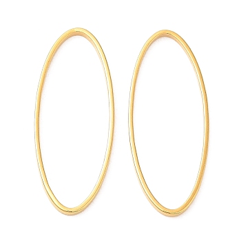 Brass Linking Rings, Cadmium Free & Lead Free, Long-Lasting Plated, Oval, Real 24K Gold Plated, 25x10x1mm, Inner Diameter: 23.6x9mm