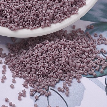 MIYUKI Delica Beads, Cylinder, Japanese Seed Beads, 11/0, (DB0728) Opaque Mauve, 1.3x1.6mm, Hole: 0.8mm, about 2000pcs/bottle, 10g/bottle