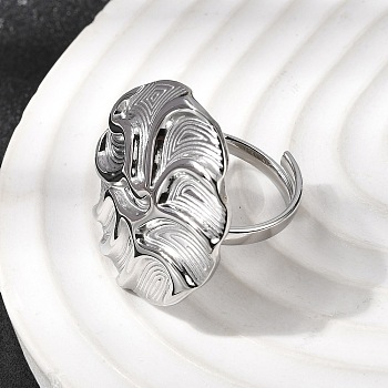 304 Stainless Steel Finger Rings for Women, Round, Stainless Steel Color, US Size 7 1/4(17.5mm)