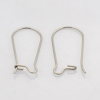 316 Surgical Stainless Steel Hoop Earrings, Stainless Steel Color, 21 Gauge, 20x10mm, Pin: 0.7mm