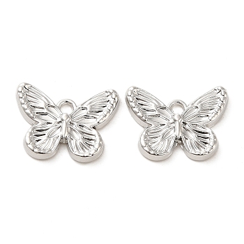 Acrylic Pendants, Butterfly, Platinum, 12x15.5x2mm, Hole: 1.6mm
