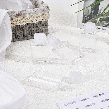 4Pcs 30ml PET Bottles, Leakproof Squeeze Bottles with PET Flip Caps, for Laundry Detergent Sample, with 2Pcs Self-Adhesive Stickers, Mixed Color, 3.5x2.1x7.8cm, Capacity: 30ml(1.01fl. oz)