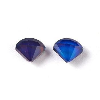 Faceted Glass Cabochons, Mood Cabochons(Color will Change with Different Temperature), Diamond, Colorful, 6.2x7.3x3.4mm
