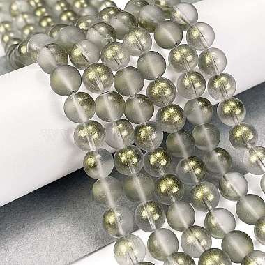 Slate Gray Round Glass Beads