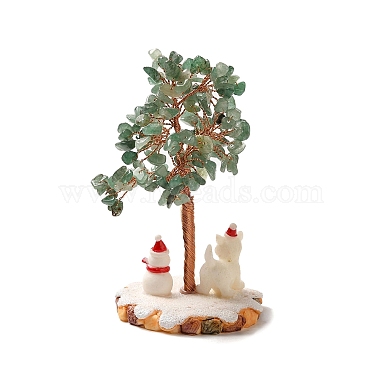 décorations d'arbre de Noël en copeaux d'aventurine verte naturelle(DJEW-K028-01E)-2