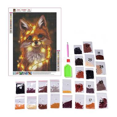DIY 5D Animals Fox Pattern Canvas Diamond Painting Kits(DIY-C021-11)-3