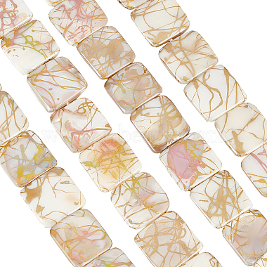 Yellow Green Square Freshwater Shell Beads