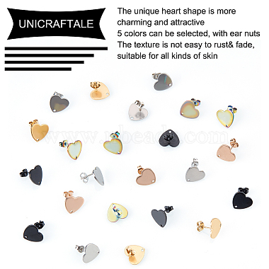 unicraftale 30шт. 5 цвета в форме сердца(EJEW-UN0001-63)-4