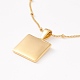 Ion Plating(IP) 304 Stainless Steel Square with Evil Eye Pendant Necklace for Women(NJEW-F292-03G)-3
