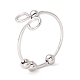 304 Stainless Steel Rotating Beaded Open Cuff Ring(STAS-E047-01P)-3