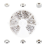 304 Stainless Steel Beads, Mixed Shapes, Stainless Steel Color, 5~6x2~4mm, Hole: 1.6~4mm, 120pcs/box(STAS-UN0008-51P)