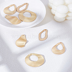 8Pcs 4 Style Smooth Surface Alloy Pendants, Mixed Shape, Matte Gold Color, 11~16.5x15~20.5x2~2.5mm, Hole: 1.6~1.8mm, 2pcs/style(FIND-LP0005-69)