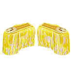 1 Pair Handmade Plastic with Polyester Tassel Epaulettes, Shoulder Badges, Yellow, 225x77.5x15mm(DIY-FH0007-12)