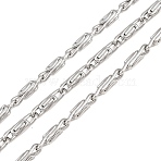 304 Stainless Steel Lumachina Chains, Unwelded, with Spool, Stainless Steel Color, 15x4x4mm(CHS-P028-06P)