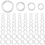 600Pcs 4 Styles 304 Stainless Steel Open Jump Rings, Round, Stainless Steel Color, 4~8x0.8mm, 20 Gauge, Inner Diameter: 2.4~6.4mm, 150pcs/style(STAS-BBC0010-03)