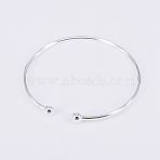 Brass Torque Bangles, Cuff Bangles, Platinum, 0.25cm, Inner Diameter: 2-3/8 inch(6.15cm)(KK-WH0034-22P-1)