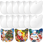 50Pcs Transparent Acrylic Disc Big Pendants, Acrylic Blanks, Cat Pattern, 50x2mm(ZXFQ-SC0001-01B)