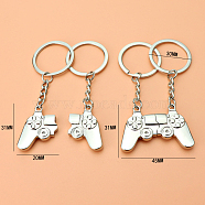 Alloy Couples Keychain, Game Controller, Platinum, 3.1x2cm(KEYC-PW0002-078G)