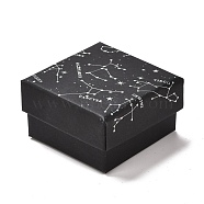 Cardboard Jewelry Packaging Boxes, with Sponge Inside, for Rings, Small Watches, Necklaces, Earrings, Bracelet, Constellation Pattern, 5.3x5.3x3.1cm(CON-B003-01C-01)