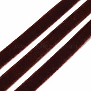 Single Face Velvet Ribbon, Coconut Brown, 3/8 inch(9.5~10mm), about 50yards/roll(45.72m/roll)(SRIB-T004-01-27)