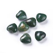 Natural African Jade Heart Love Stone, Pocket Palm Stone for Reiki Balancing, 15x15~16x10mm(G-K290-06)