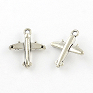 Tibetan Style Zinc Alloy Passenger Airplane Pendants, Airliner Charms, Lead Free & Cadmium Free, Antique Silver, 20x16.7x5mm, Hole: 2mm, about 384pcs/500g(TIBEP-R334-349AS-RS)