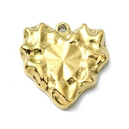 Ion Plating(IP) 304 Stainless Steel Pendants, Heart Charm, Real 18K Gold Plated, 19x18x3.5mm, Hole: 1.6mm(STAS-B058-31B)