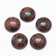 Natural Mahogany Obsidian Cabochons, Flat Round, 16x6mm(G-E492-B-11)