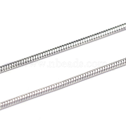 304 Stainless Steel Round Snake Chains, Soldered, with Spool, Stainless Steel Color, 1.2mm(X1-CHS-L001-163-1.2mm)