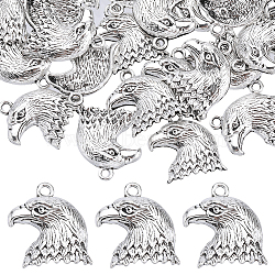 50Pcs Tibetan Style Zinc Alloy Pendants, Eagle, Antique Silver, 21.8x18.7x4mm, Hole: 2mm(FIND-SC0006-30)