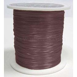 Flat Elastic Crystal String, Elastic Beading Thread, for Stretch Bracelet Making, Dyed, Saddle Brown, 0.8mm, about 65.61 yards(60m)/roll(X-EW016-1)
