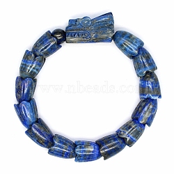 Natural Lapis Lazuli Beads Stretch Bracelets for Men, Dragon, Inner Diameter: 2-3/8 inch(6cm)(PW-WG4D073-01)