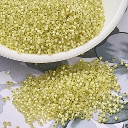 MIYUKI Delica Beads, Cylinder, Japanese Seed Beads, 11/0, (DB0623) Dyed Jonquil Silver Lined Alabaster, 1.3x1.6mm, Hole: 0.8mm, about 10000pcs/bag, 50g/bag(SEED-X0054-DB0623)