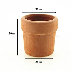 Mini Ceramic Flower Pot, for Dollhouse Accessories, Pretending Prop, Chocolate, 30x30mm(BOTT-PW0001-226)