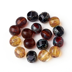 Retro Czech Glass Beads, Faceted, Round, Mixed Color, 8x8mm, Hole: 1.2mm, about 120pcs/bag(GLAA-G077-24)