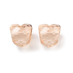 Resin European Beads, Faceted Peach Heart Large Hole Beads, PeachPuff, 10.5x10.5x10.5mm, Hole: 5mm(RESI-M001-04C)