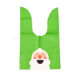 Christmas Theme Plastic Bag,  for Christmas Party Sweets Snack Gift Ornaments, Santa Claus Pattern, 22x13cm, 50pcs/Bag(ABAG-H104-C02)