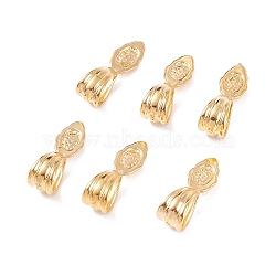 Brass Pendant Bails, Glue-on Flat Pad Bails, Oval, Golden, 25.4x9.4x1.4mm, Hole: 7mm(KK-Q185-G)