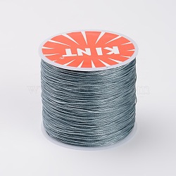 PandaHall Elite Round Waxed Polyester Cords, Twisted Cord, Gray, 0.5mm, about 106m/roll(YC-PH0002-05F)